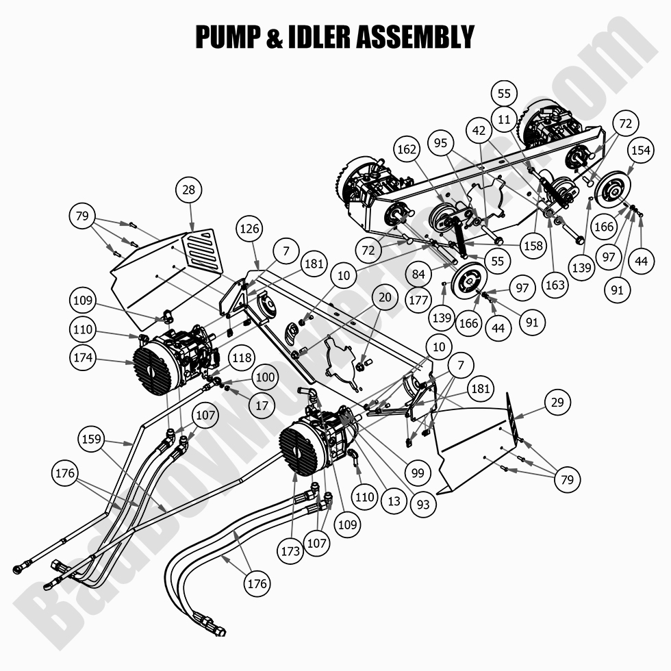 2626 - Bad Boy Mower Parts Lookup > 2021 > Renegade - Gas > Pump & Idler Assembly